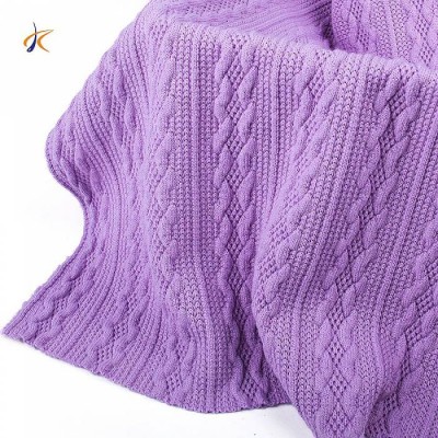 Premium Knitted Waffle Fabric Polyester Cotton Jacquard Softly Cotton Rib Knit 4x4 Diamond Stripe Sweater Fabric