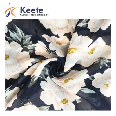 2018 wholesale digital printing chiffon 100% polyester printed fabric